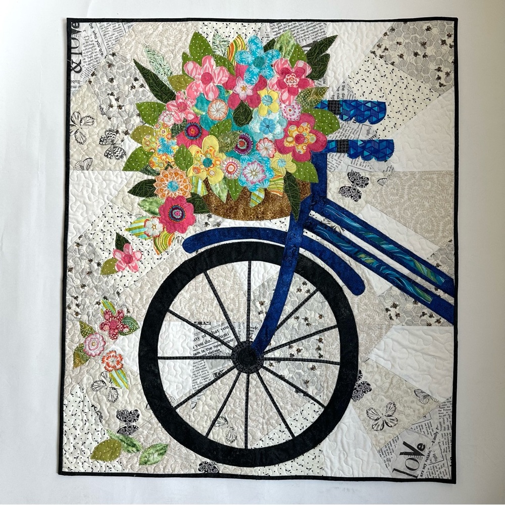 Handmade Quilted Wall Hanging Blossoms and Spokes by Cotton Street Commons